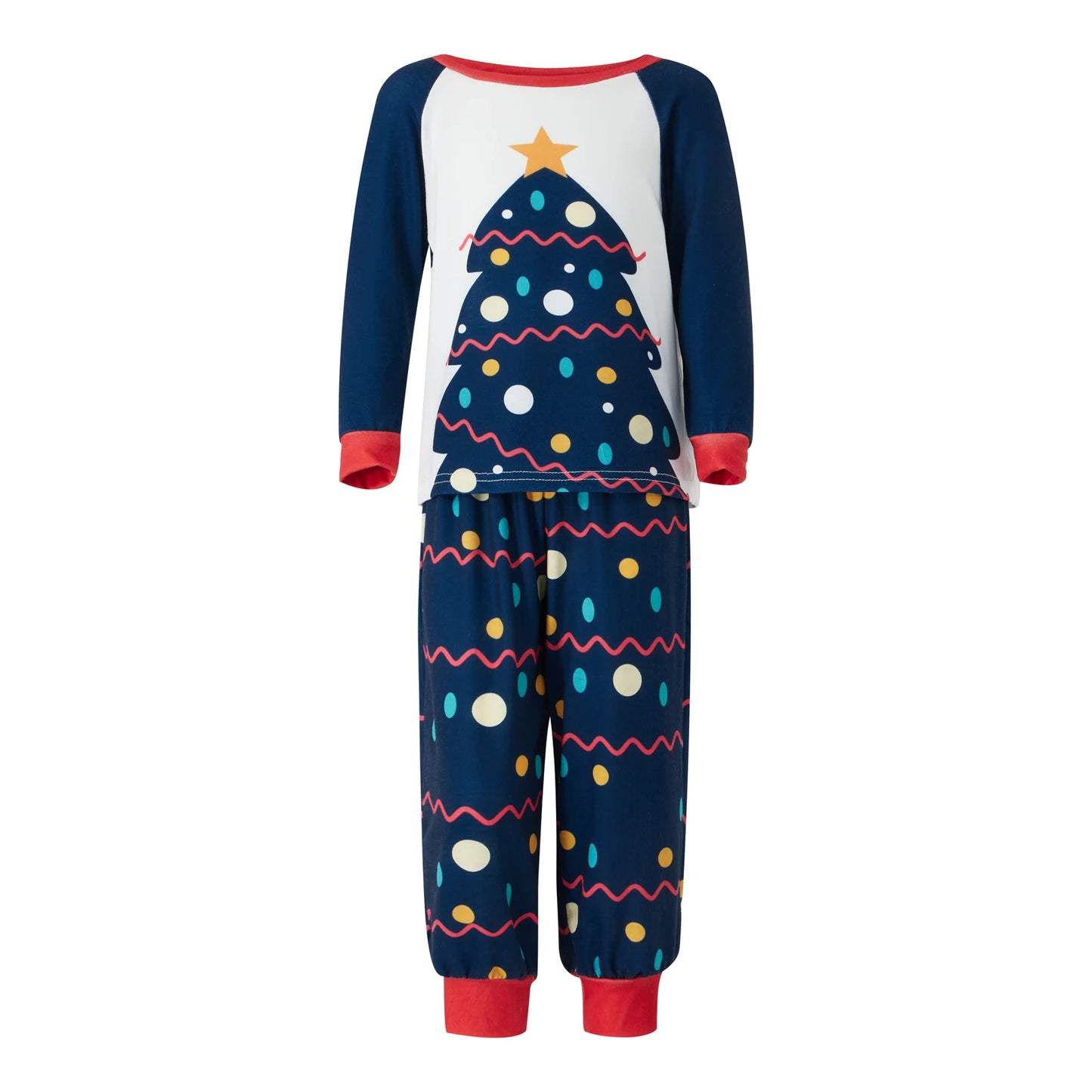 Christmas Family Pajamas Set Blue & White