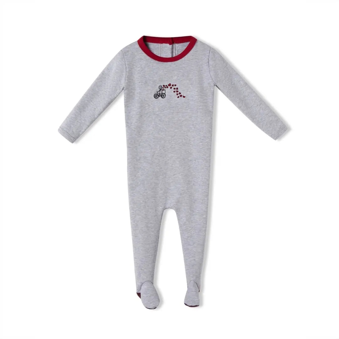 Family Pajamas Set Matching Clothes Grey & Red