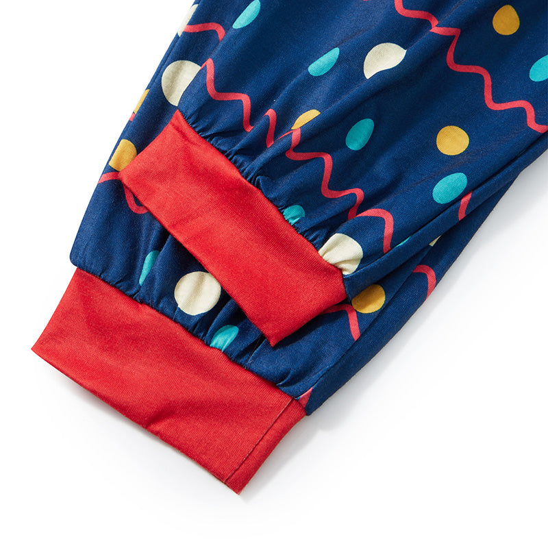 Christmas Family Pajamas Set Blue & White