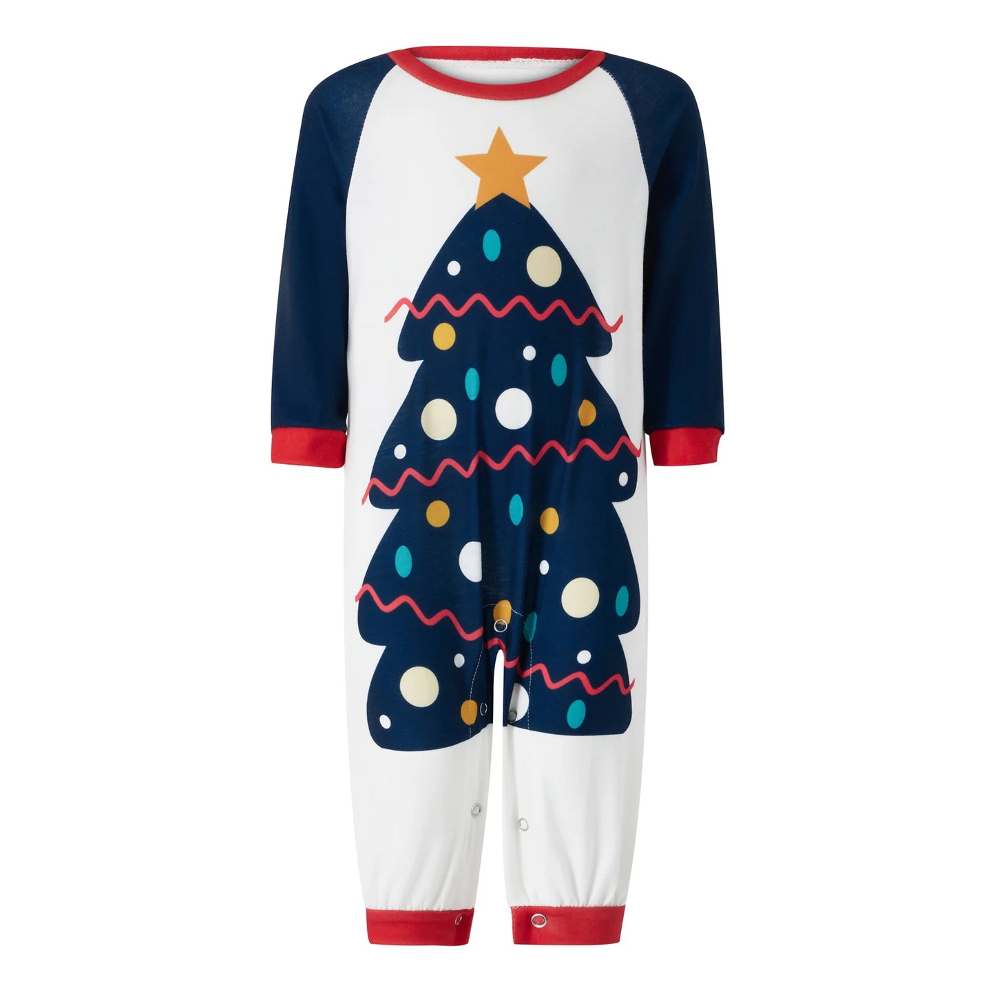 Christmas Family Pajamas Set Blue & White
