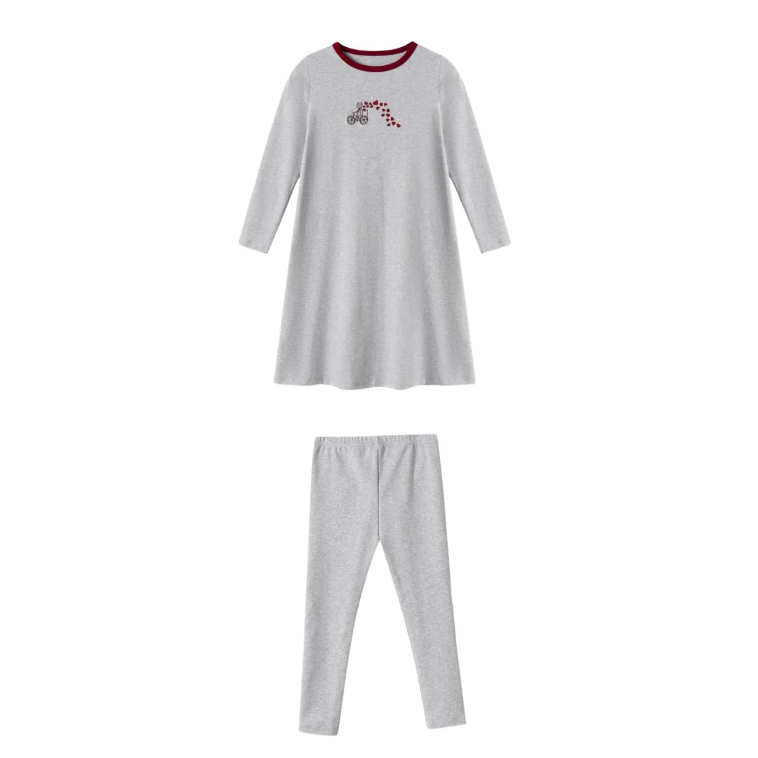 Family Pajamas Set Matching Clothes Grey & Red