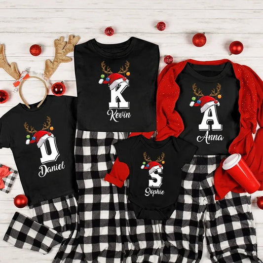 Personalized Christmas Family Matching Clothes Black White Red