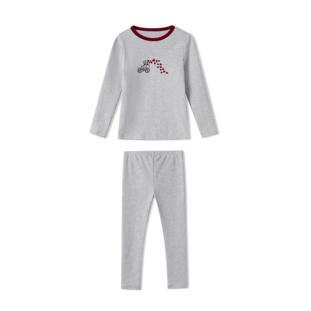 Family Pajamas Set Matching Clothes Grey & Red