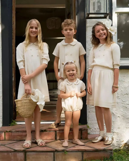 Off white Family Matching Clothing Set